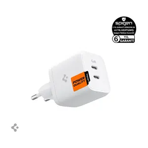 45W USB-C 2 Port Mini Hızlı Şarj Aleti Samsung PPS 2.0 / Isı Düşürücü GaN Destekli Akım Korumalı Güç Adaptörü iPhone & Android & iPad & MacBook Type-C - ACH03717