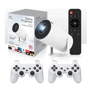 HY300A Retro Oyun Projeksiyon Cihazı Hd Out Put, Android 11.0 Işletim Sistemiyle Desteklenir, Uzaktan Kumandalı ve 2 Adet Gamepad Ev Sineması Projeksiyonu