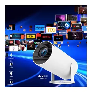 Yeni HD Mini Taşınabilir Projeksiyon Cihazı 1280*720P Android Wifi Bluetooth 240 ANSI