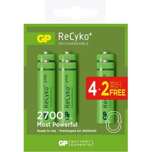 AA 2600 mAh Şarjlı Kalem Pil 4+2'li Paket GP270AAHCE4-2