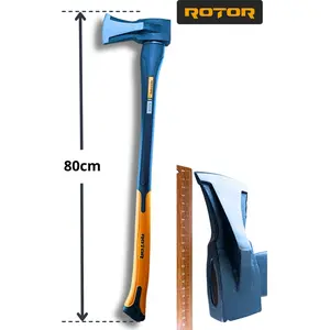 Fiber Plastik Saplı Odun Yarma Baltası 2kg (80 Cm toplam UZUNLUK)