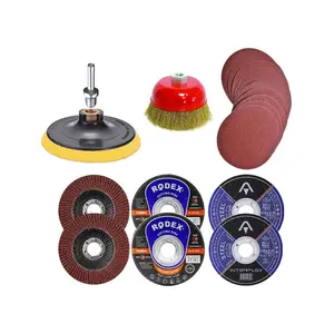 25 Parça Avuç İçi Spiral Taşlama Makinesi Cırt Zımpara Flap İnox Metal Kesme Kesici Disk Seti 115 mm