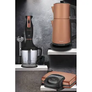 Goldmaster Ece Elektrikli Mutfak Çeyiz Seti 3 Lü Evlilik Paketi Gold GM7727