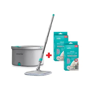 Aqua Master Temizlik Seti + 2 Adet Yedek Mop Temiz & Kirli Suyu Ayırma Özelliği Otomatik Temizlik Seti Mop Paspas