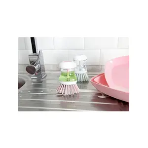 Pratik Sıvı Deterjan Hazneli Bulaşık Fırçası | Hazneli Mutfak Banyo Lavabo Yıkama Fırçası - 1 Adet