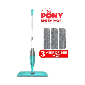 Sprey Mop 3 Mikrofiber Mop Set Yeşil Temizlik Seti