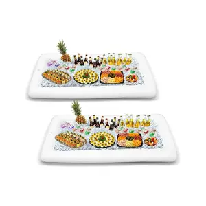 Şişme Servis Bar Büfe Salata Buzlu Içecek Gıda Soğutucu Piknik Kamp Parti Bahçesinde Açık Tepsi Tahliye Tapası (2'li Paket)   