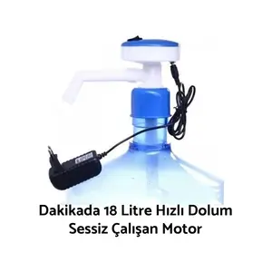 Elektrikli Damacana Su Pompası Adaptörlü (Dakikada 18 Litre Su)