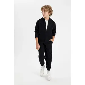 Erkek Çocuk Siyah Beli Paçası Lastikli Cepli Jogger Okul Eşofman Altı R5970A624AU