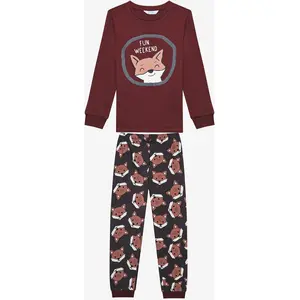 Erkek Çocuk Fun Fox Antik Yeşil Termal Pijama Takımı