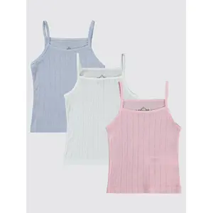 Kız Çocuk 3'lü Atlet Set 2-10 Yaş Pembe