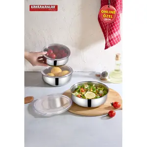 Chef Box 3’lü Çelik Saklama Kabı 6 Parça