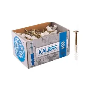 Kalibre Kendinden Pullu 8 mm Vida Dübel Takımı 100 Adet