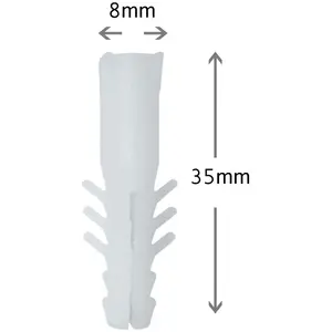 Plastik Dübel 8Mm Beyaz (100'Adet)