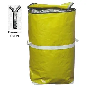 Ev Iş Tekstil Taşıma Branda Içi Kapaklı Çuval Torbası  Fermuarlı 1 M 40 x 50 cm