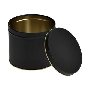 252 Adet Siyah Yuvarlak Metal Kutu | 127 mm x 110 mm
