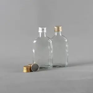 Şişe 200cc 80 Adet Yassı Şişe , Plastik ve Alümüyum Kapak ile