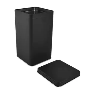 200 Adet Siyah Kare Metal Kutu | 100 mm x 100 mm x 280 mm