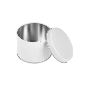 420 Adet Beyaz İçi Gümüş Yuvarlak Metal Kutu | 83 mm x 60 mm