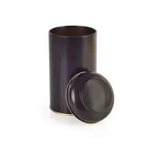 336 Adet Bombe Kapaklı Siyah Yuvarlak Metal Kutu | 89 mm x 150 mm