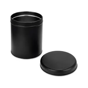 180 Adet Siyah Mat Yuvarlak Metal Kutu | 99 mm x 125 mm