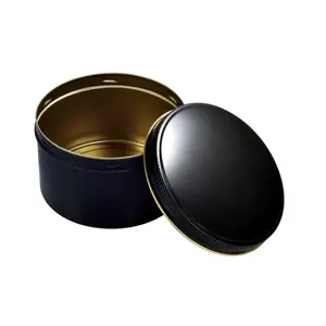 100 Adet Siyah Parlak Vidalı Yuvarlak Sıvama Metal Kutu | 99 mm x 60 mm