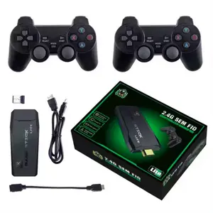 USB Oyun Çubuğu 32GB 64GB Oyun Konsolu Dahili 10000 Oyun PS1 HD 4K TV Retro Video Oyun Konsolu 2 Gamepad oyun oyuncusu