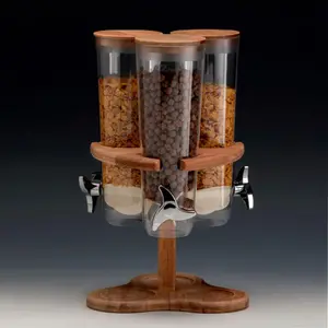 Ahşap Standlı Corn Flakes Aleti, 3'lü, Döner, 26x26x43 cm