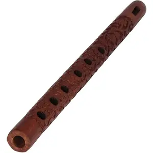 Mouth Woodwind Geleneksel Motifli El Yapım Ahşap Flüt