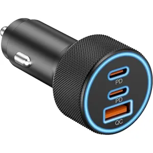 KENHAO 3 Bağlantı Noktalı 67W Çift USB-C VE USB-A Araç Güç Adaptörü