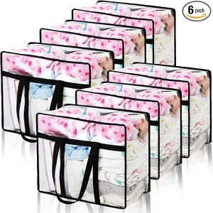 Bulyoo 6 ADET Şeffaf PVC Fermuarlı Saklama Çantası