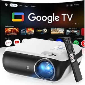 HAPPRUN  WiFi ve Bluetooth'lu Google TV Projektörü