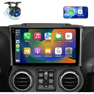10.2 inç Araba Radyo Stereo Kafa Ünitesi Jeep Wrangler JK Compass Grand Cherokee Dodge Ram için Kablosuz CarPlay / Android Auto / Incell Dokunmatik Ekran / Android13 / / FM Radyo / HD Yedekleme Kamera (4G + 64G)