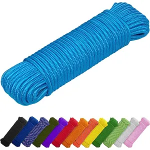 TECEUM Halat - 90 Feet x 1/4 İnç (7mm), Renk: Siyah