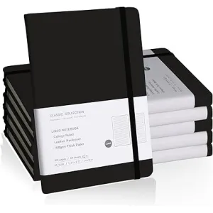 EMOMAS Çizgili Defter 6'Lı  160 Sayfa 5,7 inç x 8 inç, Color: Black