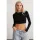Essie Kadın Bisiklet Yaka Slim Fit Uzun Kollu Crop Siyah Bluz Essie Kadın Bisiklet Yaka Slim Fit Uzun Kollu Crop Siyah Bluz