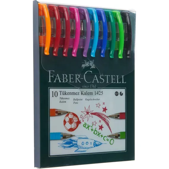 Faber-Castell 1425 Tükenmez Kalem Ailesi 10'lu Poşet