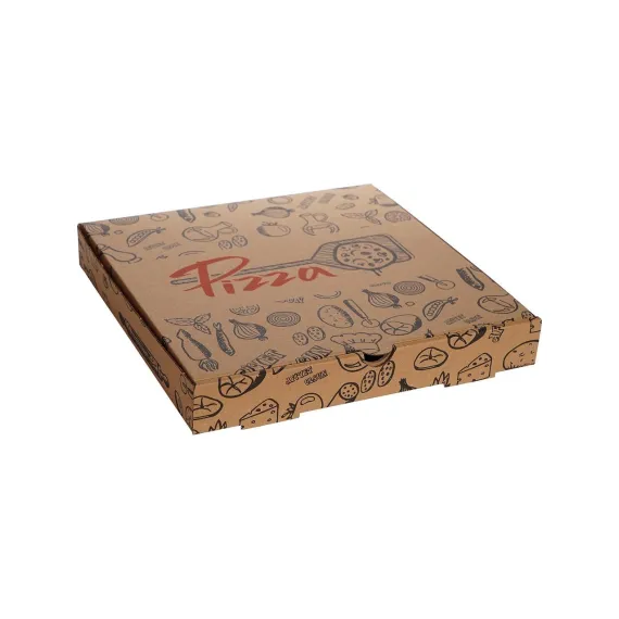 Mix Baskılı Pizza Kutusu 24 X 24 X 4 Cm 500 Adet