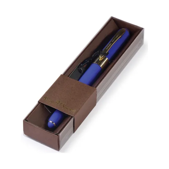 Bruno Visconti "Monaco" Tükenmez Kalem -Mavi-0,5 Mm. Kutulu - (Lacivert Gövde, Kahverengi Kutu)