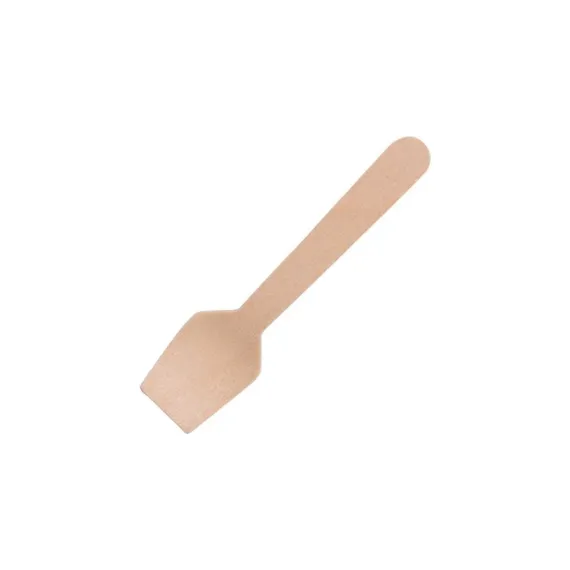 Ekolojik Kare Tahta Dondurma Kaşık 9.5 Cm - 100 Adet