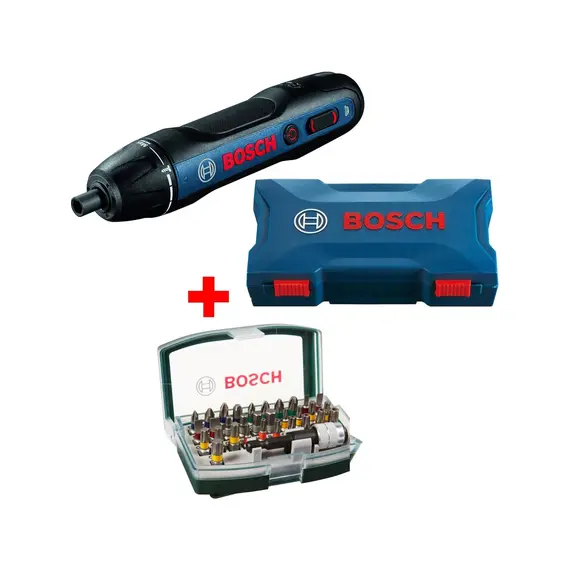 Bosch Go 2 Akülü Vidalama Şarjlı Tornavida + 32 Parça Vidalama Ucu Seti