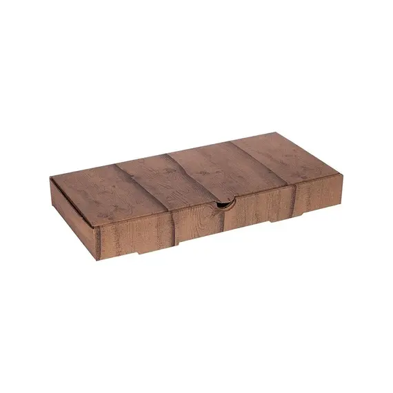 Ahşap Baskılı Büyük Pide Kutusu 36x20x5 Cm - 200 Adet