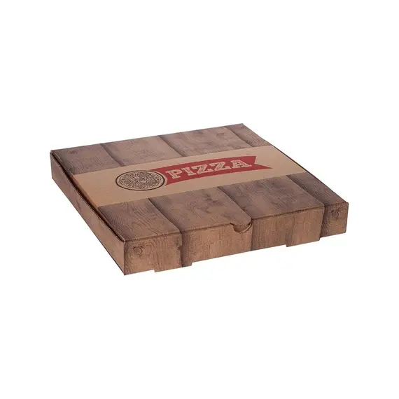 22 Cm Pizza Kutusu Ahşap Pizza Baskılı (22X22X4) - 300 Adet