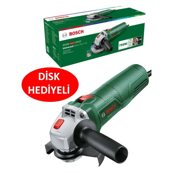 Bosch Spiral Avuç Içi Taşlama Makinası Sipral Avuç Taşlama 750 Watt 115 mm + 115 mm Metal Kesme Diski