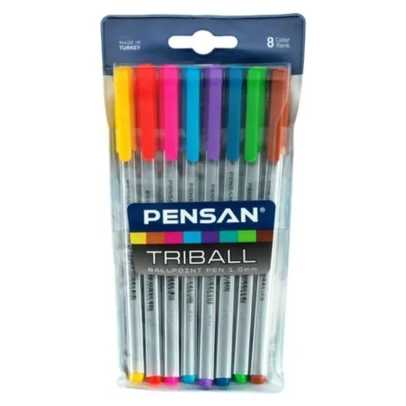 Pensan Triball 1.0 Tükenmez Kalem 8'li