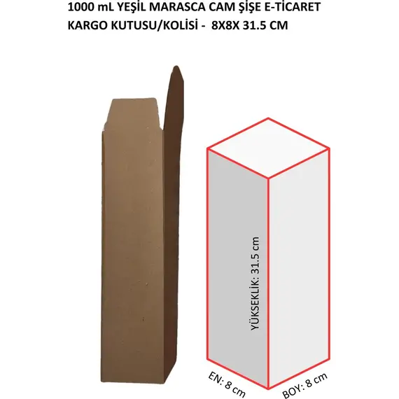 10 Adet X  Maraska 1 Lt Cam Zeytinyağı/Sirke Şişe - E Ticaret Kolisi 8x8x31.5 Cm