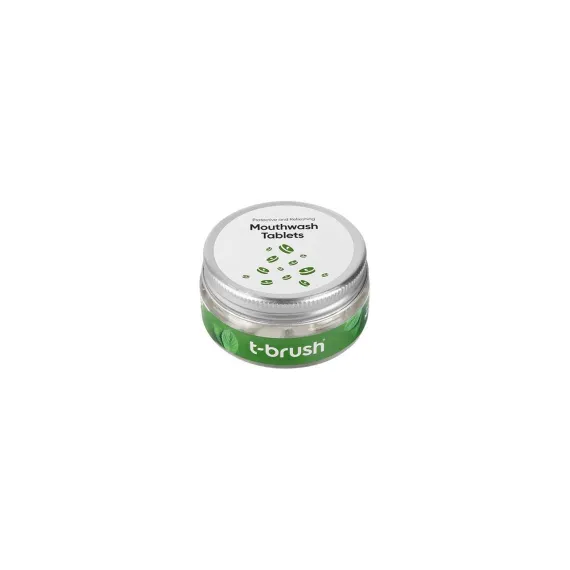 T-Brush Koruyucu ve Ferahlatıcı Ağız Çalkalama Tableti - Florürsüz- Alkolsüz - Vegan - 75 tablet