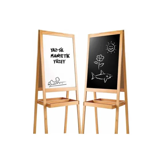 Diytoy Manyetik Çift Taraflı Ahşap Yazı Tahtası