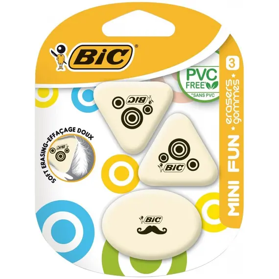 Bic Mini Fun 3'lü Kauçuk Çocuk Okul Silgisi / 927870
