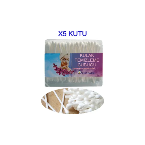 Nistabolje 5 Kutu Kulak Çöpü Pamuklu Kulak Temizleme Çubuğu